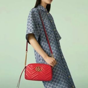 Gucci Marmont 448065 Red Handbag 12