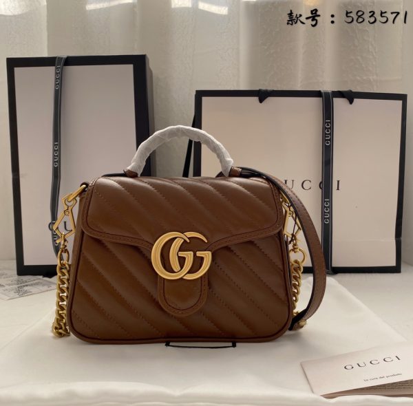 Gucci GG Marmont Brown Top Handle Bag 547260