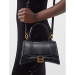 Balenciaga Black Small Hourglass Leather Bag