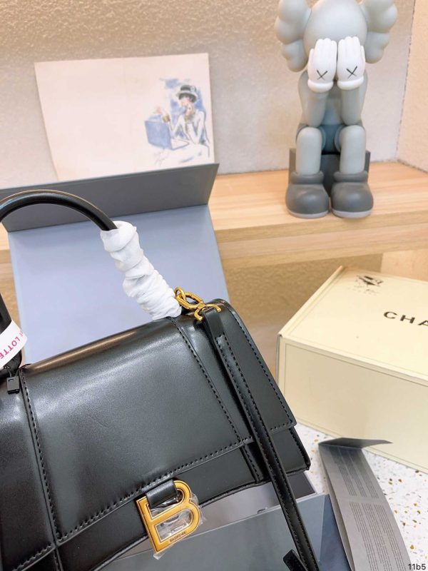 Balenciaga Black Small Hourglass Leather Bag