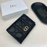 Dior Leather Short Wallet Women