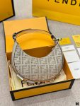 Fendi Small Graphy Leather Bag Rhinestone