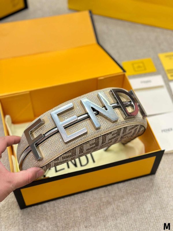 Fendi Small Graphy Leather Bag Rhinestone