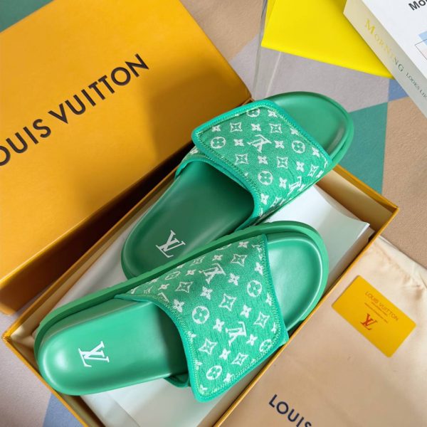 Louis Vuitton Miami Slipper Jacquard Velcro Green