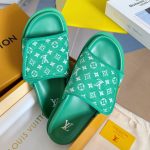 Louis Vuitton Miami Slipper Jacquard Velcro Green