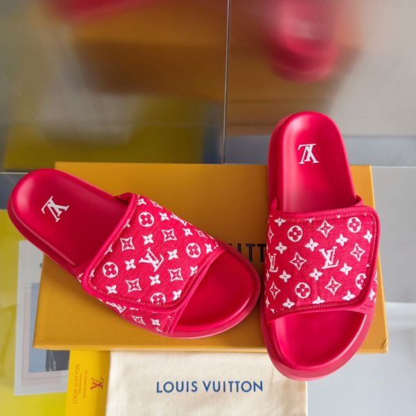 Louis Vuitton Miami Slipper Jacquard Velcro Red