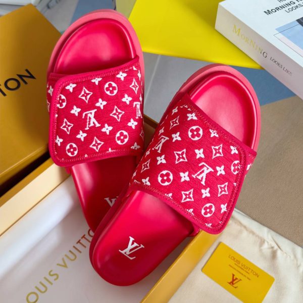 Louis Vuitton Miami Slipper Jacquard Velcro Red