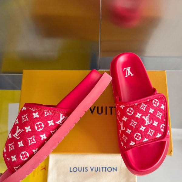 Louis Vuitton Miami Slipper Jacquard Velcro Red