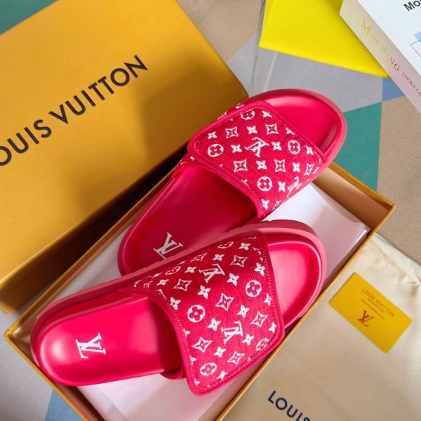 Louis Vuitton Miami Slipper Jacquard Velcro Red