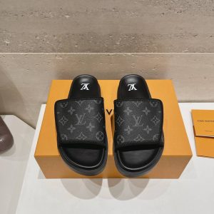 Louis Vuitton Miami Slipper Monogram Velcro Grey 1