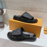 Louis Vuitton Miami Slipper Monogram Velcro Grey