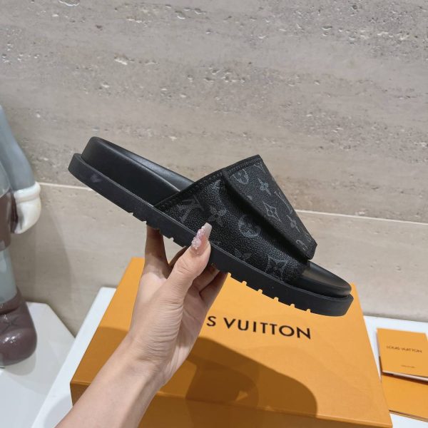 Louis Vuitton Miami Slipper Monogram Velcro Grey