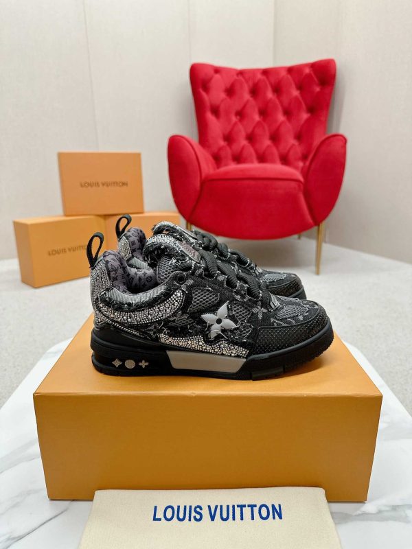 Louis Vuitton Skate Black Denim Monogram Macrame Sneaker