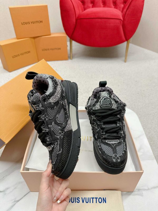 Louis Vuitton Skate Black Denim Monogram Macrame Sneaker