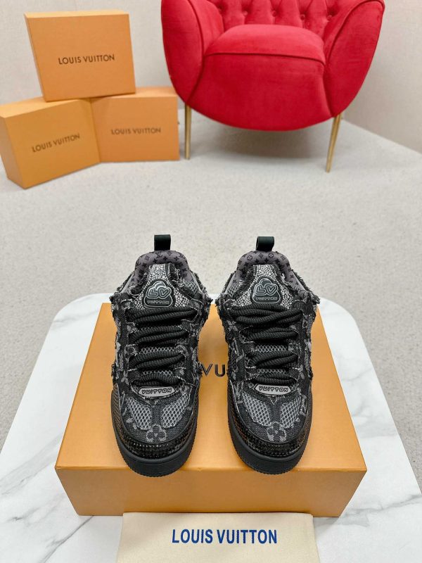 Louis Vuitton Skate Black Denim Monogram Macrame Sneaker