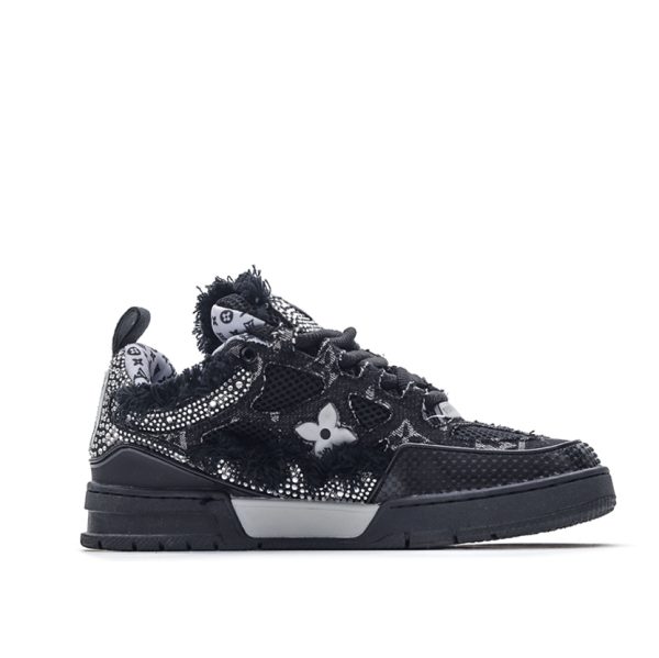 Louis Vuitton Skate Black Denim Monogram Macrame Sneaker