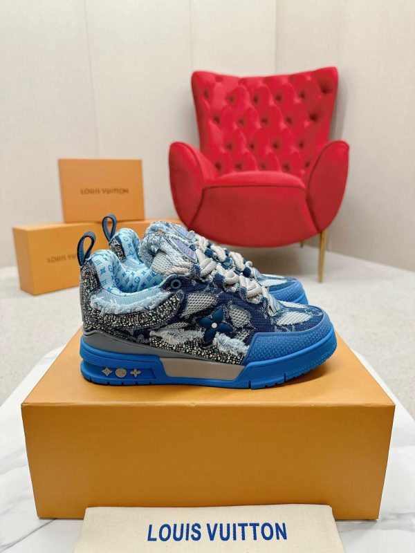 Louis Vuitton Skate Blue Denim Monogram Macrame Sneaker