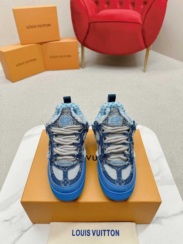 Louis Vuitton Skate Blue Denim Monogram Macrame Sneaker