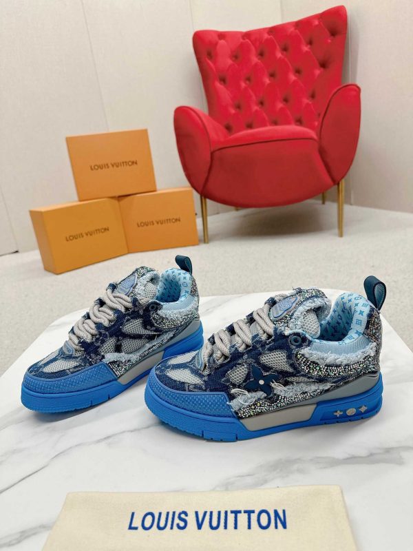 Louis Vuitton Skate Blue Denim Monogram Macrame Sneaker