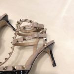 Valentino Garavani Leather Women Rockstud Heels Shoes Black