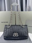 Balenciaga Monaco Black Leather Big Shoulder Bag 4 Sizes