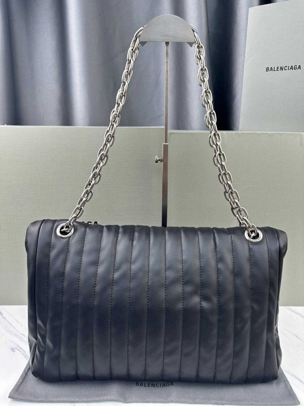 Balenciaga Monaco Black Leather Big Shoulder Bag 4 Sizes