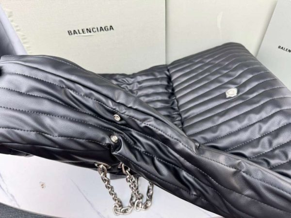 Balenciaga Monaco Black Leather Big Shoulder Bag 4 Sizes