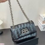 Balenciaga Monaco Black Leather Big Shoulder Bag 4 Sizes