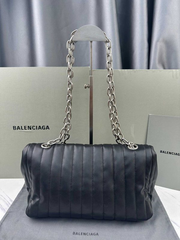 Balenciaga Monaco Black Leather Big Shoulder Bag 4 Sizes