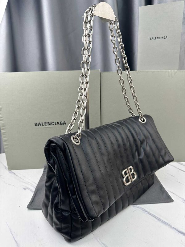 Balenciaga Monaco Black Leather Big Shoulder Bag 4 Sizes