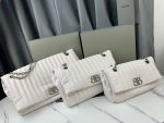 Balenciaga Monaco White Leather Big Shoulder Bag 4 Sizes