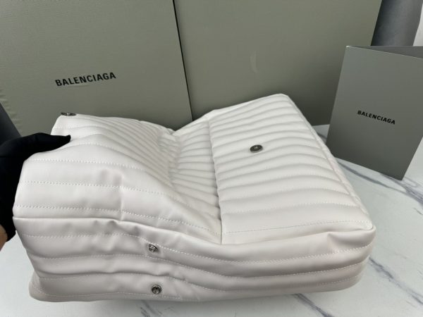 Balenciaga Monaco White Leather Big Shoulder Bag 4 Sizes