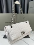 Balenciaga Monaco White Leather Big Shoulder Bag 4 Sizes