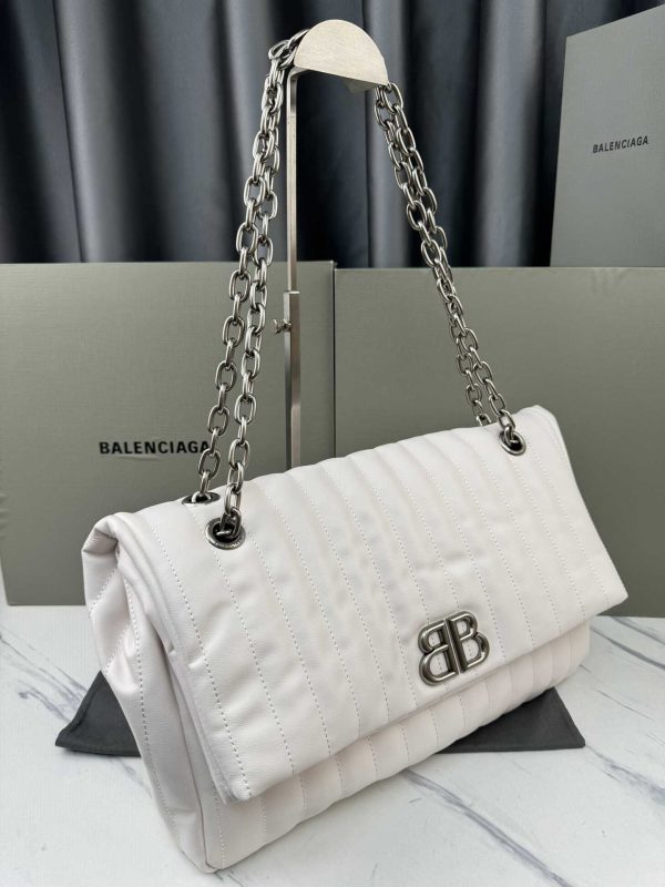 Balenciaga Monaco White Leather Big Shoulder Bag 4 Sizes