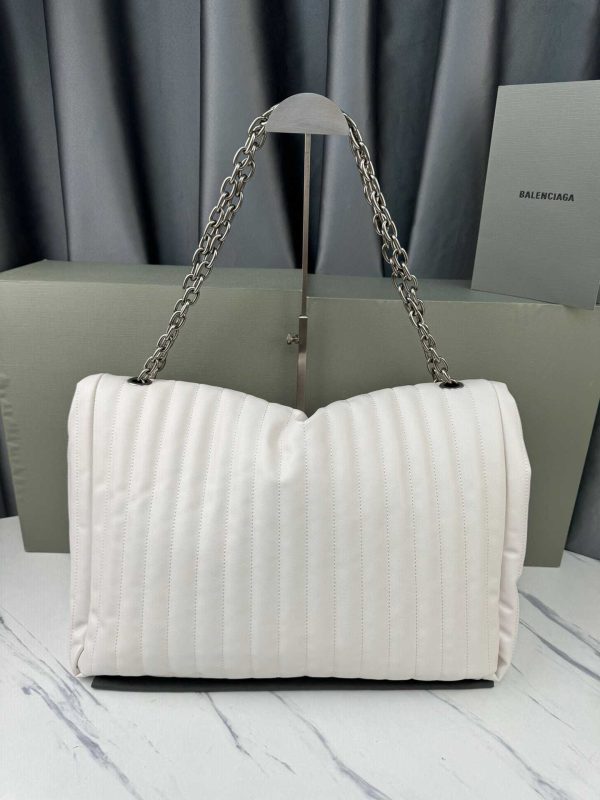 Balenciaga Monaco White Leather Big Shoulder Bag 4 Sizes