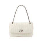 Balenciaga Monaco White Leather Big Shoulder Bag 4 Sizes