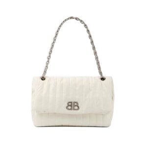 Balenciaga Monaco White Leather Big Shoulder Bag 4 Sizes