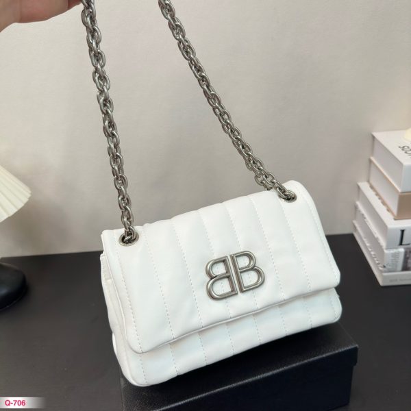 Balenciaga Monaco White Leather Big Shoulder Bag 4 Sizes