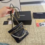 Chanel 22 Black Leather Golden Shoulder bag Handbag 3sizes