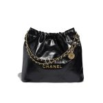 Chanel 22 Black Leather Golden Shoulder bag Handbag 3sizes