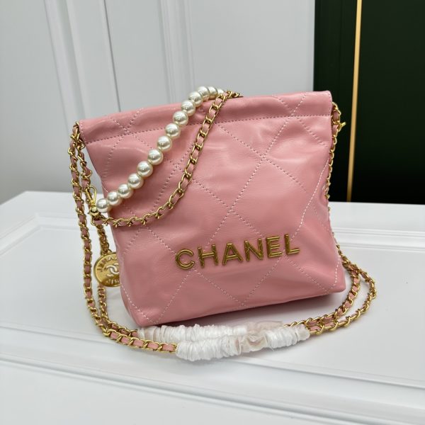 Chanel 22 Pink Leather Golden Shoulder bag Handbag 3sizes