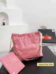 Chanel 22 Pink Leather Golden Shoulder bag Handbag 3sizes