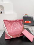 Chanel 22 Pink Leather Golden Shoulder bag Handbag 3sizes