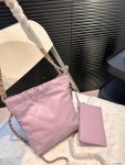 Chanel 22 Purple Leather Golden Shoulder bag Handbag 3sizes