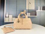 DIOR Toujours Beige Tote Leather Cream Women