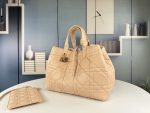 DIOR Toujours Beige Tote Leather Cream Women