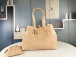 DIOR Toujours Beige Tote Leather Cream Women