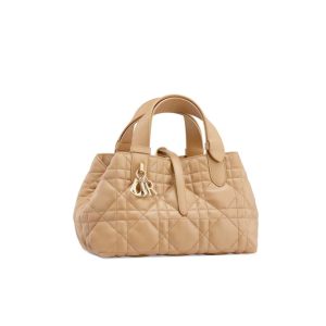 DIOR Toujours Beige Tote Leather Cream Women