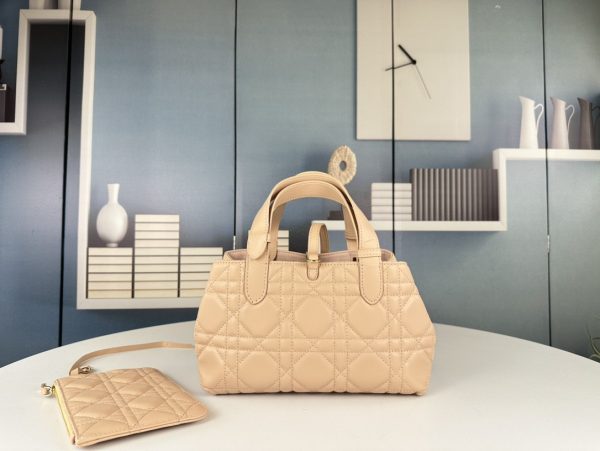 DIOR Toujours Beige Tote Leather Cream Women