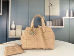 DIOR Toujours Beige Tote Leather Cream Women